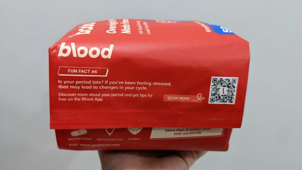 Blood Fun fact packaging side view
